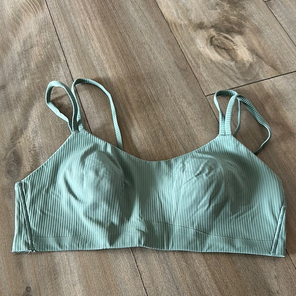 Lululemon Green Ribbed Bralette